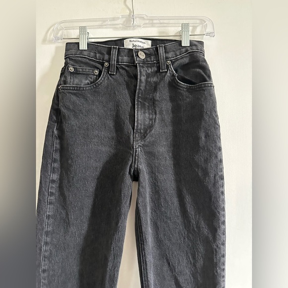 Reformation Jeans Denim Black Cindy Bootleg Jean in Erie Wash size 24 EUC - Picture 4 of 10